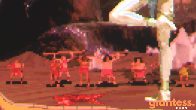 Primal Rage 2 - Malyssa using shrink/stomp fatality on every character Giantess/巨大娘