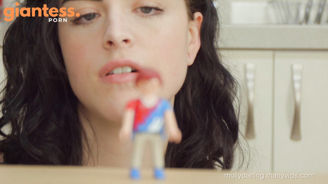 Giantess Teases Small Man