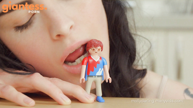 Giantess Teases Small Man