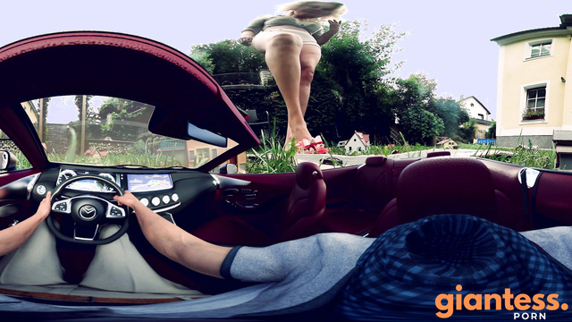 Giantess Loryelle - Goddess Catches Mayor of a Doomed City While Driving a Car
