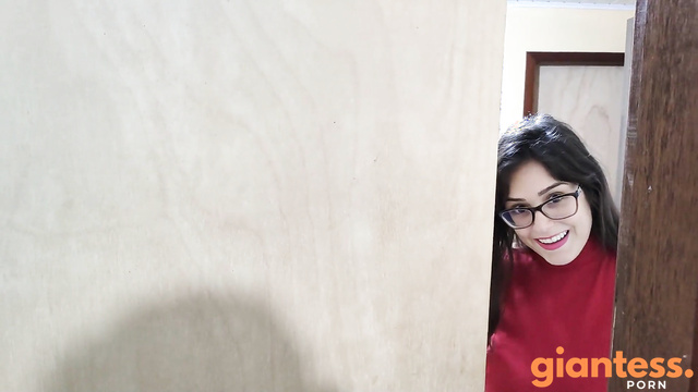 Tiny Man Looking How Gorgeous Busty Giantess Fucking Her Boyfriend In Bedroom