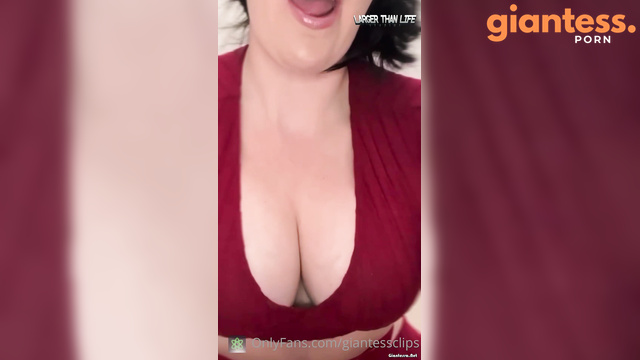 Larger Than Life - Stepsis Giantess Shows Who’s Boss With Her Cleavage