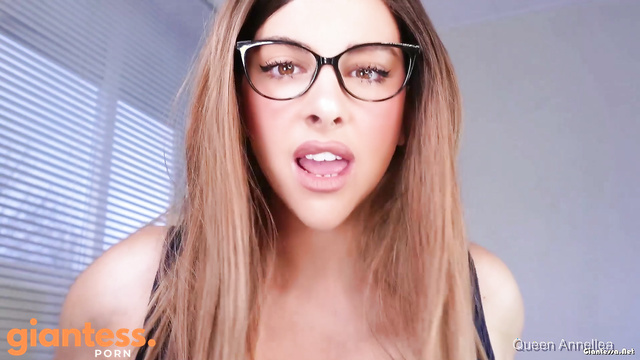 Queen Annellea - Magnificent Giantess In Glasses Teasing Little Man By Her Lips And Ass