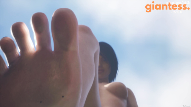 FoFe3D - Provocative Naked Giantess: Slow Motion Steps Mean Total Ruin Of Town