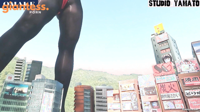 Studio Yamato - Admire Her New Red High Heels as The Giantess Crushes Buildings