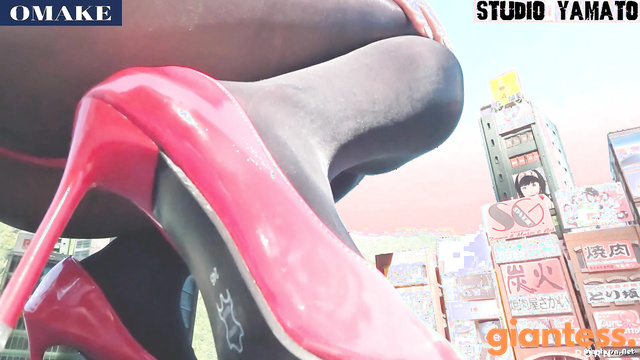 Studio Yamato - Admire Her New Red High Heels as The Giantess Crushes Buildings