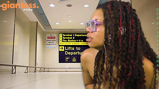 Dfp Productions - Embarrassed Naked Giantess Meets Airport Security: Don't Try to Run
