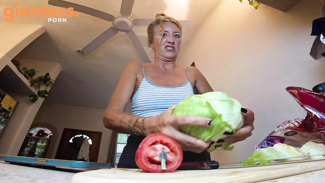 Morning Mayhem: Giantess Whitney Swallowing Her Tiny Breakfast Guest