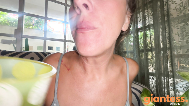Morning Mayhem: Giantess Whitney Swallowing Her Tiny Breakfast Guest