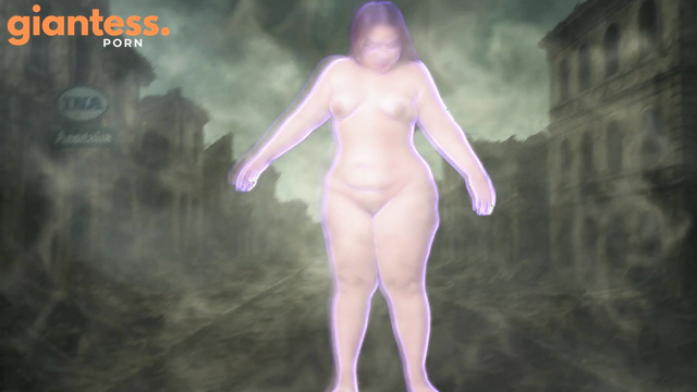 Giantess Latinas - Thick Holly BBW Grows And Masturbates in Destroyed City