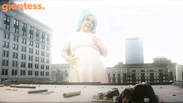 GiantGhost - Growing Giantess Lucya Show Off Her Big Tits To Citizens