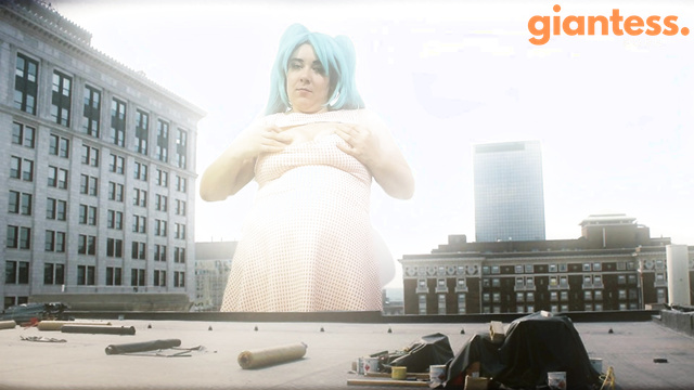 GiantGhost - Growing Giantess Lucya Show Off Her Big Tits To Citizens
