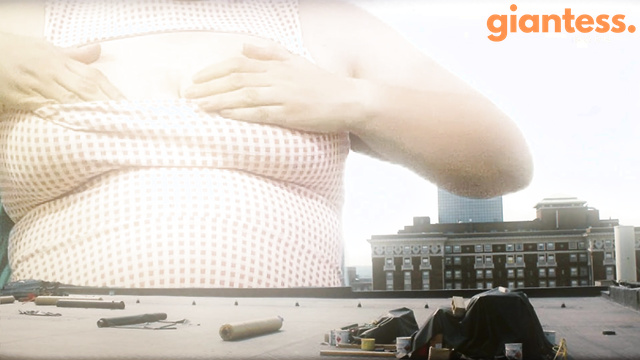 GiantGhost - Growing Giantess Lucya Show Off Her Big Tits To Citizens