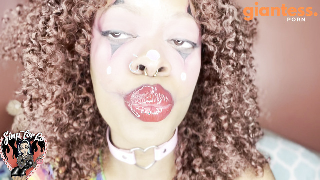 Special Appetite With Eaten Tiny By Giantess Clown In Pink Collar on Halloween