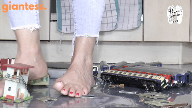 PMF Production - Merciless Train Waggons Crushing By Mad Giantess In Heels Part 18