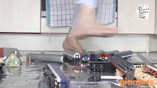 PMF Production - Merciless Train Waggons Crushing By Mad Giantess In Heels Part 18