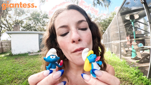 Princess Nathalia - Tall Giantess In Garden Sacrificing Village Of Little Smurfs