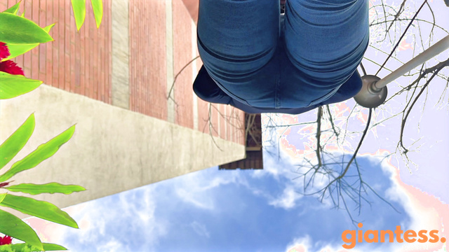 Rise of the Giantess - Young Gigantic Andrea: Tiny Specks Under Her Sneakers And Sits on Micropeople