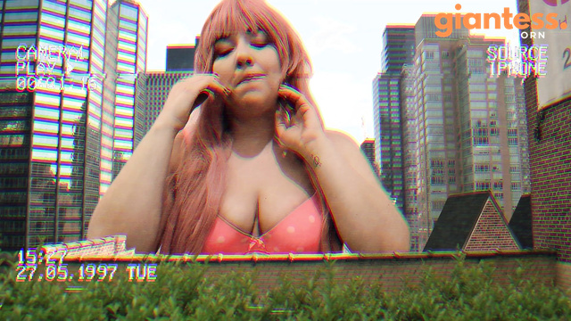 GiantGhost - Slow Motion Destruction By Fat Giantess Lucy Walking In The City