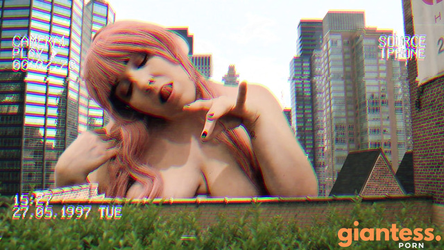 GiantGhost - Slow Motion Destruction By Fat Giantess Lucy Walking In The City