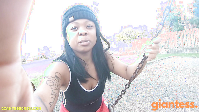 BigandSmallGirls - Giantess Enjoying Little Company In Kids Playground