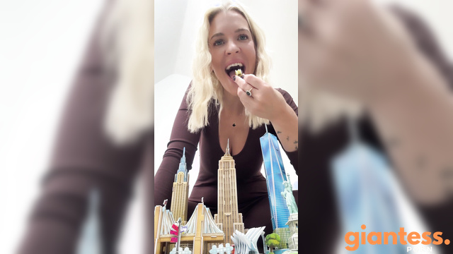Laughing Goddess Giantess Penny Gets Hungry in NYC: Run Away From Her
