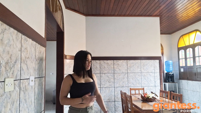 Giantess Hajar - Latina Girl Soles Wet Fetish With Foot Domination Under Tiny Girl