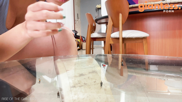 Rise of the Giantess - Ooops, Gigantic Andrea Crush Micro Bugs Before Walking Outside