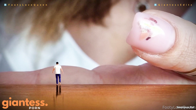 Giantess EditZ - Pink Lips Footy Queen in Slippers Shrunk Her Boyfriend Part 2