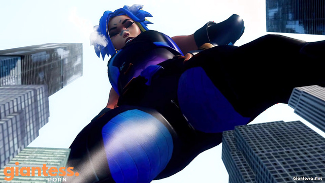 Poisoned Palkia - Barefoot Giga Neon Giantess Tramples The Tiny City And Keeps Growing
