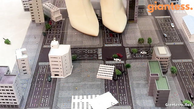 Chinese Giantess - Toy City Is Crushed Under The White Goddess And Her High Heel Boots