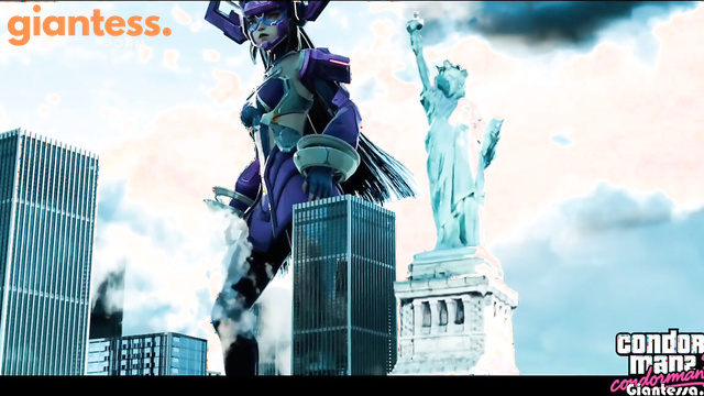 Condorman2 - Superheroine Giantess Galacta Smashing And Eating All Those Whom She Sees