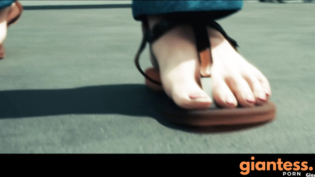 EleGTS - Huge Giantess In Flip Flops Is Smashing Tiny Victims Across The Driveway