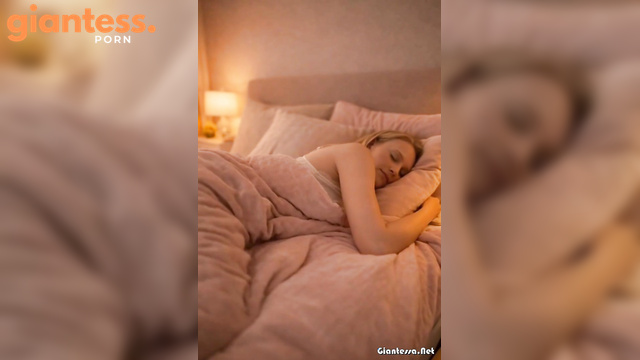 Shrunken Husband Teased By A Blondie Giantess In Her Bedroom After She Wakes Up