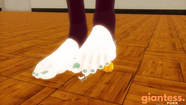 Giantess Monika Teasing Little Dick With Slow Footjob And Trample by Her Toes