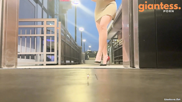 WorldUnseenFilms - Tiny Man Under High Heels Of Cruel Giantess In Elevator Meets His End