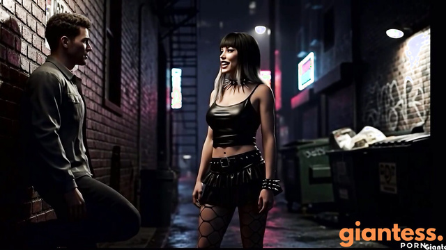 Gothic Giantess In The Town: Screaming Mad Girl Wants To Destroy All In Her Path