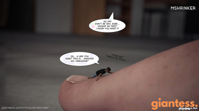 MasterShrinker - Confession With Giantess In Shorts: Tiny Worshiper Likes Her Soles And Sweet Feet