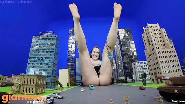 Media Impact Customs - Bigger Is Better: Massive Blue Haired Giantess Exploring The City Part 1
