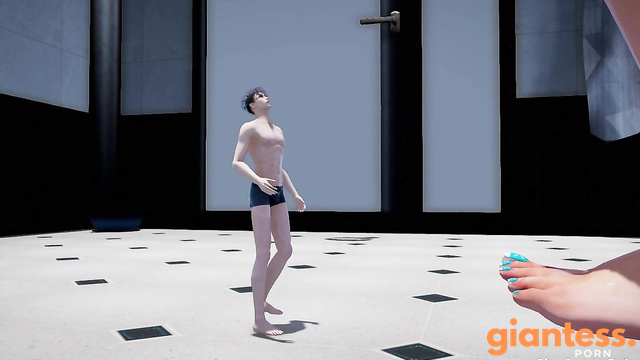 Mito Trample - Giantess Sam Stomps And Tramples A Tiny Man In The Bathroom