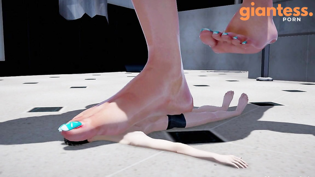 Mito Trample - Giantess Sam Stomps And Tramples A Tiny Man In The Bathroom