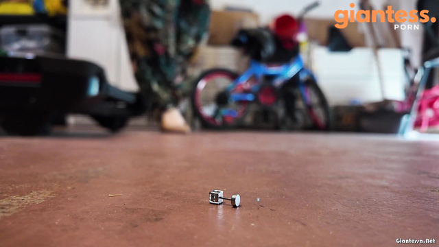 WorldUnseenFilms - Lost Earring In Garage: Micro Man Can't Escape Part 2
