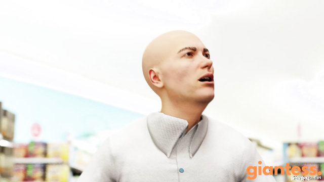 EleGTS - Tiny Man In Safe On Her Shoulder: Giantess Redhead Goes Shopping
