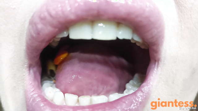 Giantess Goddess Alena - Close Up View On Giant Mouth: Brave Little Tailor