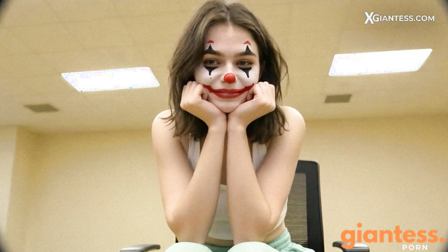 XGiantess - Backrooms Clown Girl Crushes Tiny Shrunken Man Under Her Feet