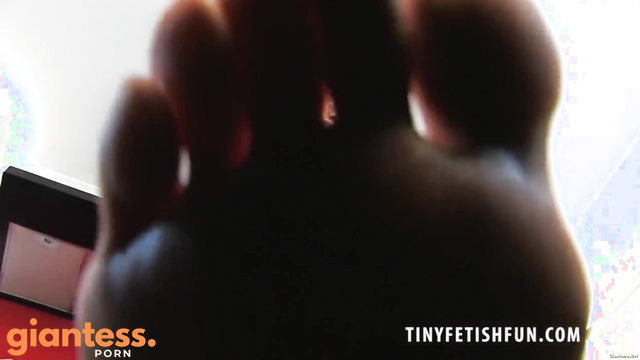 Tinyfetishfun - Giantess New Red High Heels Crushing A Tiny Man In The Kitchen