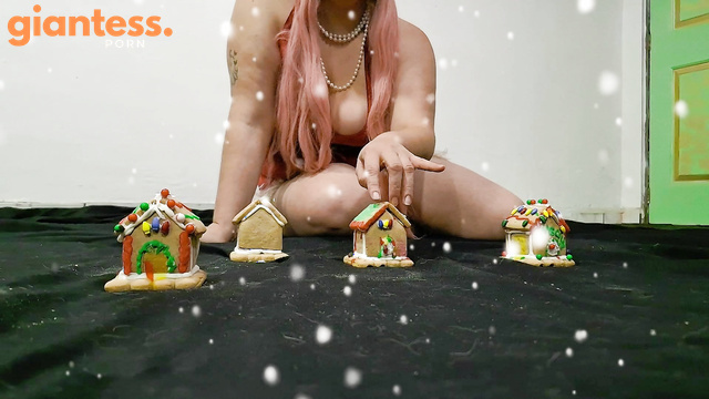 GiantGhost - Horny Giant Lucya Special Christmas Masturbation And Crushing Houses Part 1