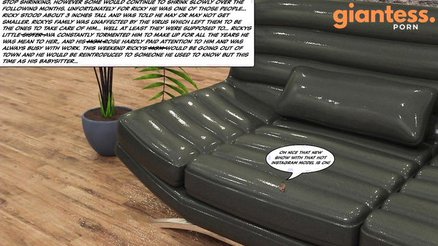 PowerDashC - Giantess Babysitter For Tiny Fan: Little Guy Looks At Her Wild Naked Daily Routine