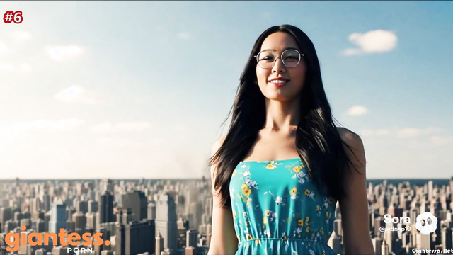 Sexy Pretty Kaiju In Slippers Destroying A Town When She Is Walking Around