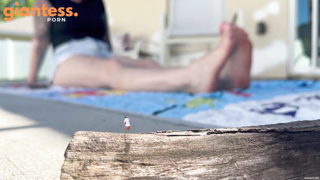 WorldUnseenFilms - Finally Relaxing Outside: Barefoot Giantess Trying To Rest With Tiny Men